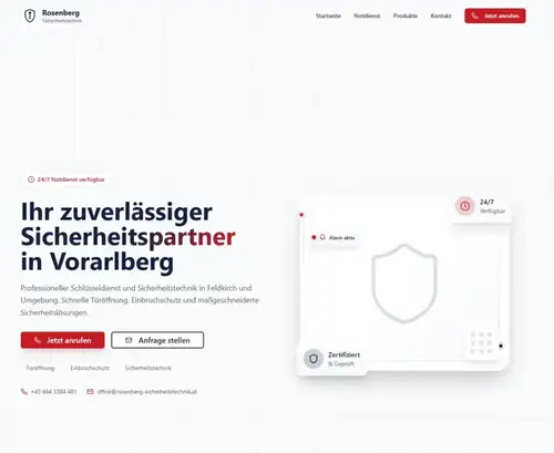 Website Vorschau Rosenberg Sicherheitstechnik